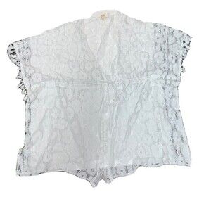 PEACH Womens White‎ Swimsuit Cover Up Size Large